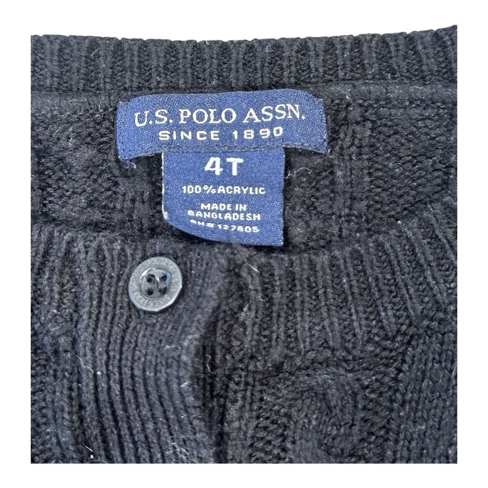 U.S. Polo Assn. 100% Acrylic Girls Black sweater Size 4T - Picture 2 of 5